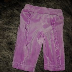 5/$32 • Wonder Nation | Girls velour purple ruffle track pants Girly Newborn NB